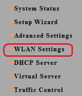 Tenda WLAN Settings